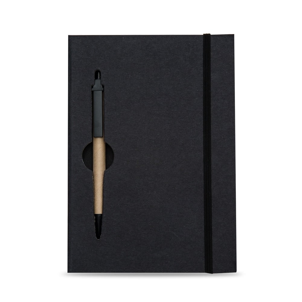 BLOCO DE ANOTAÇÕES C/ CANETA ECOLÓGICA SPX-13005-PRE NA COR PRETO