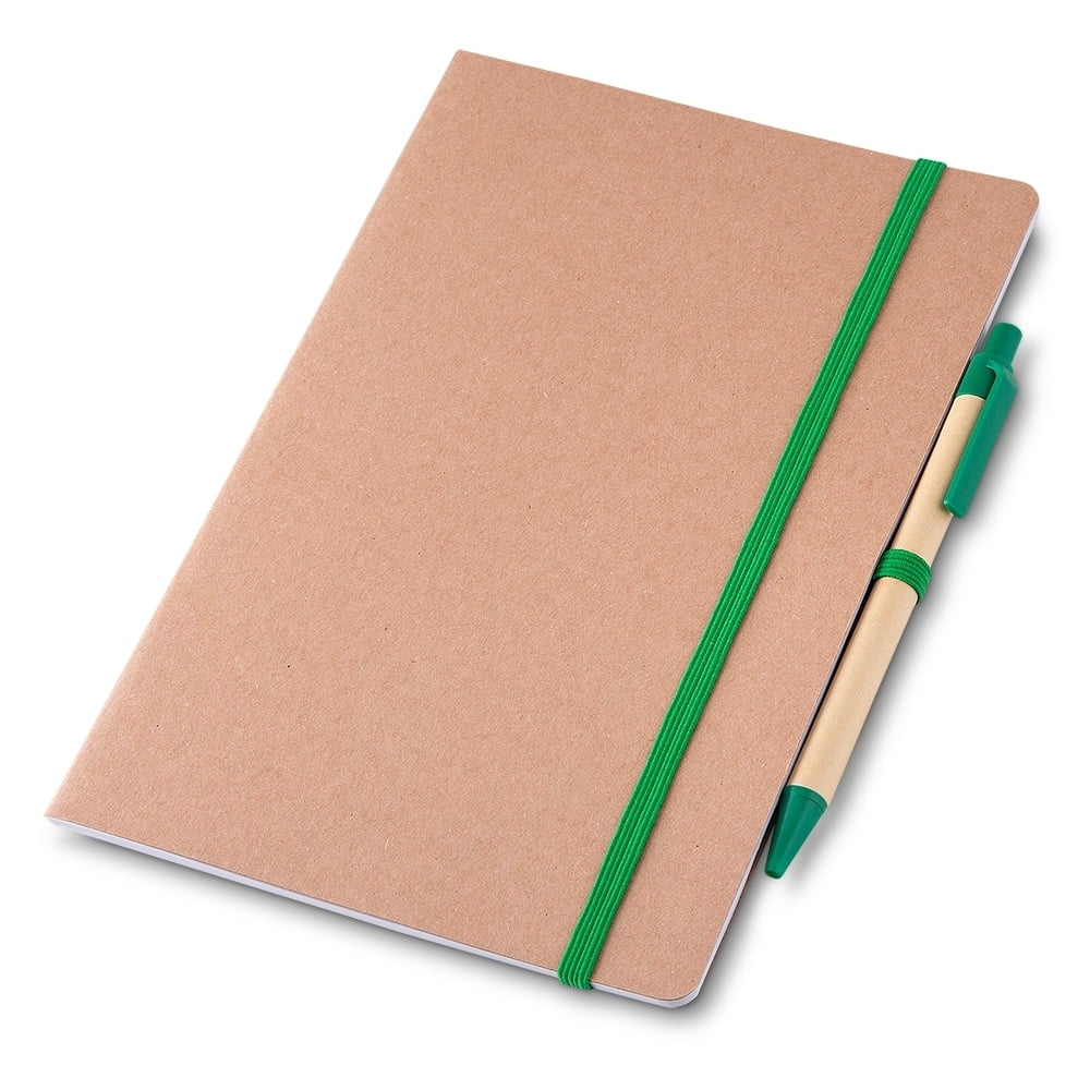 CADERNO P/ ANOT. KRAFT C/ CANETA SPX-14691 NA COR VERDE