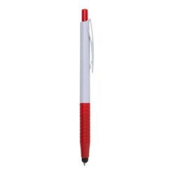 CANETA PLÁSTICA TOUCH  SPX-00402C-BCO/VM NA COR VERMELHO