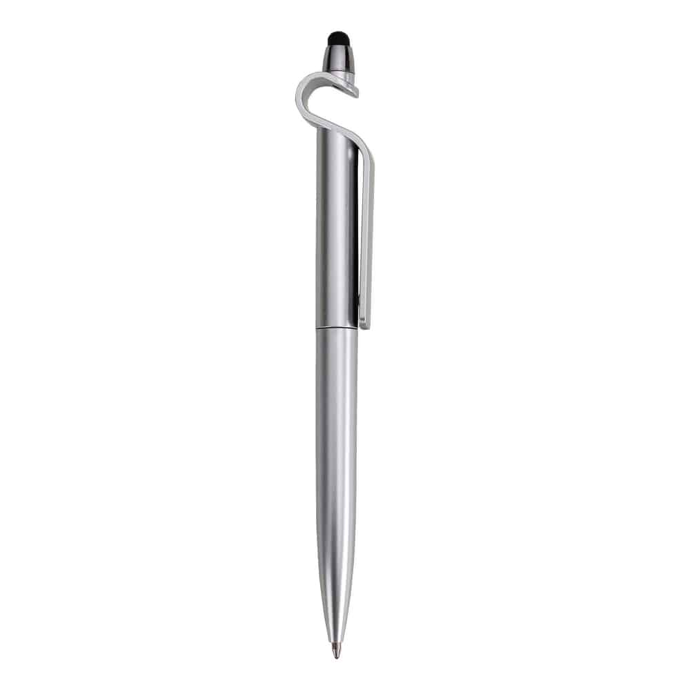 CANETA PLASTICA C/ SUPORTE E TOUCH SPX-13499B-PRA/PRA NA COR PRATA - Imagem 2