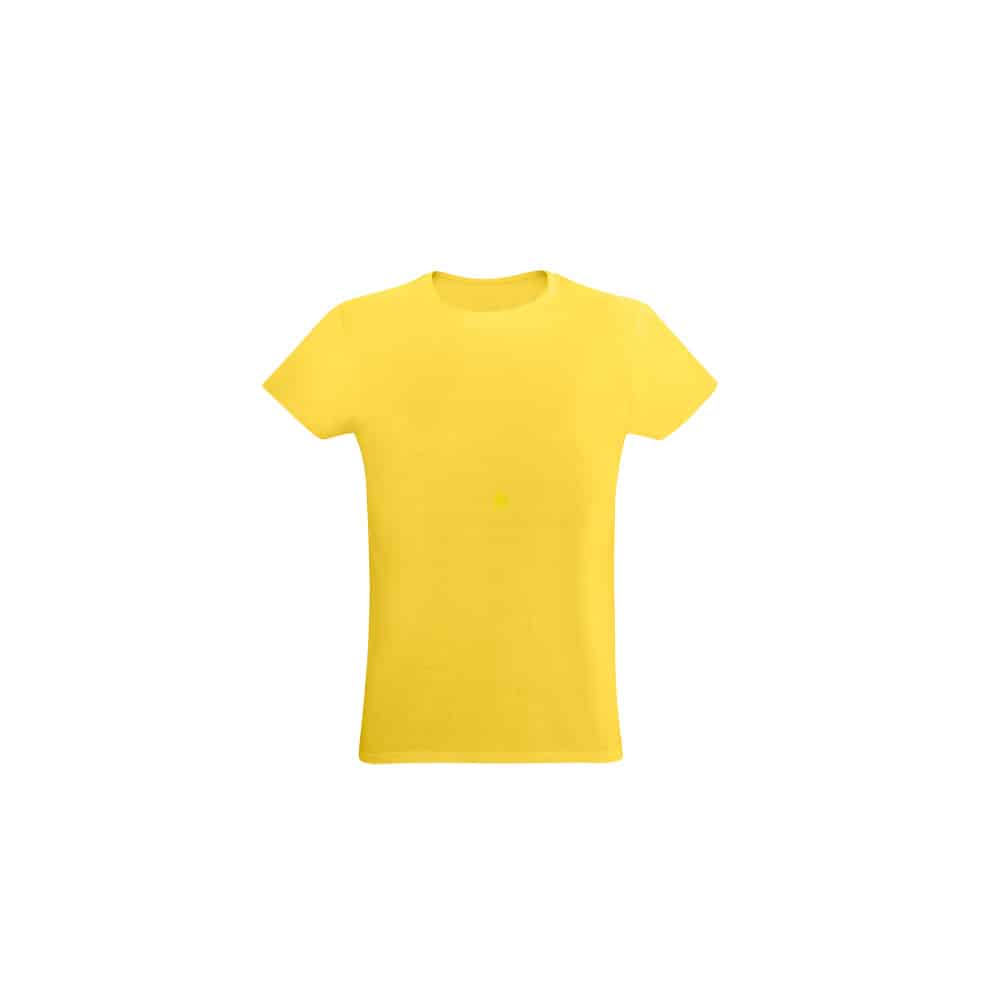 Camiseta unissex de corte regular em malha 100% algodão (170 g/m2) com fio 30/1 penteado.