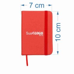 Alternative view of MINI CADERNETA SINTÉTICA BRILHANTE SPX-03024-VM NA COR VERMELHO