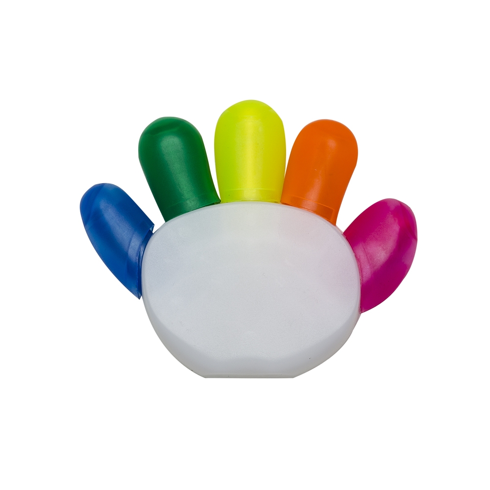 MARCA TEXTO BRANCO FORMATO MAO C/ 5 CORES  SPX-12230-BCO NA COR BRANCO