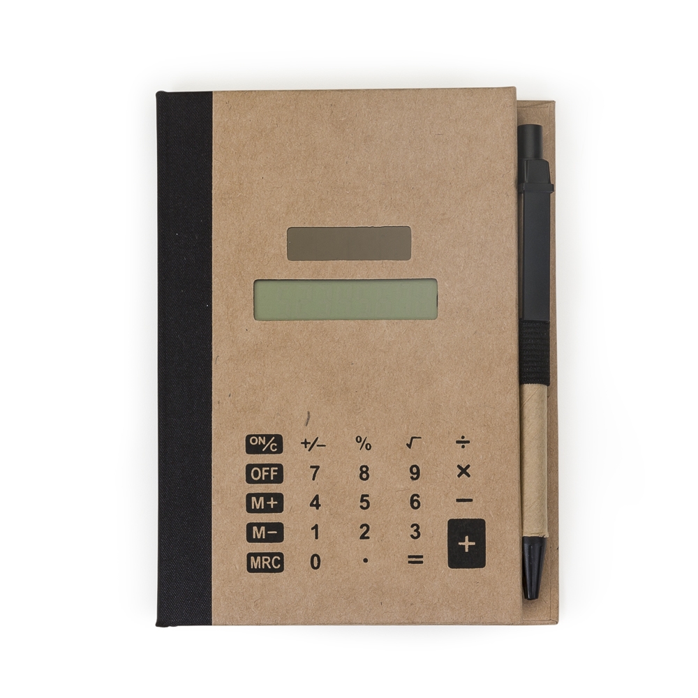 BLOCO DE ANOT. C/ AUTOADESIVOS E CALCULADORA SPX-12737-KRA NA COR KRAFT