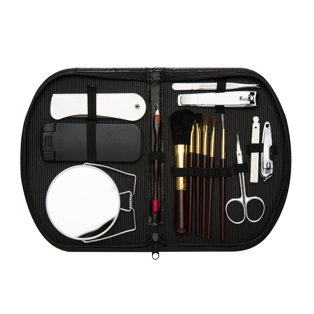 KIT MANICURE 15 PEÇAS C/ ESTOJO  SPX-10127-PRE NA COR PRETO