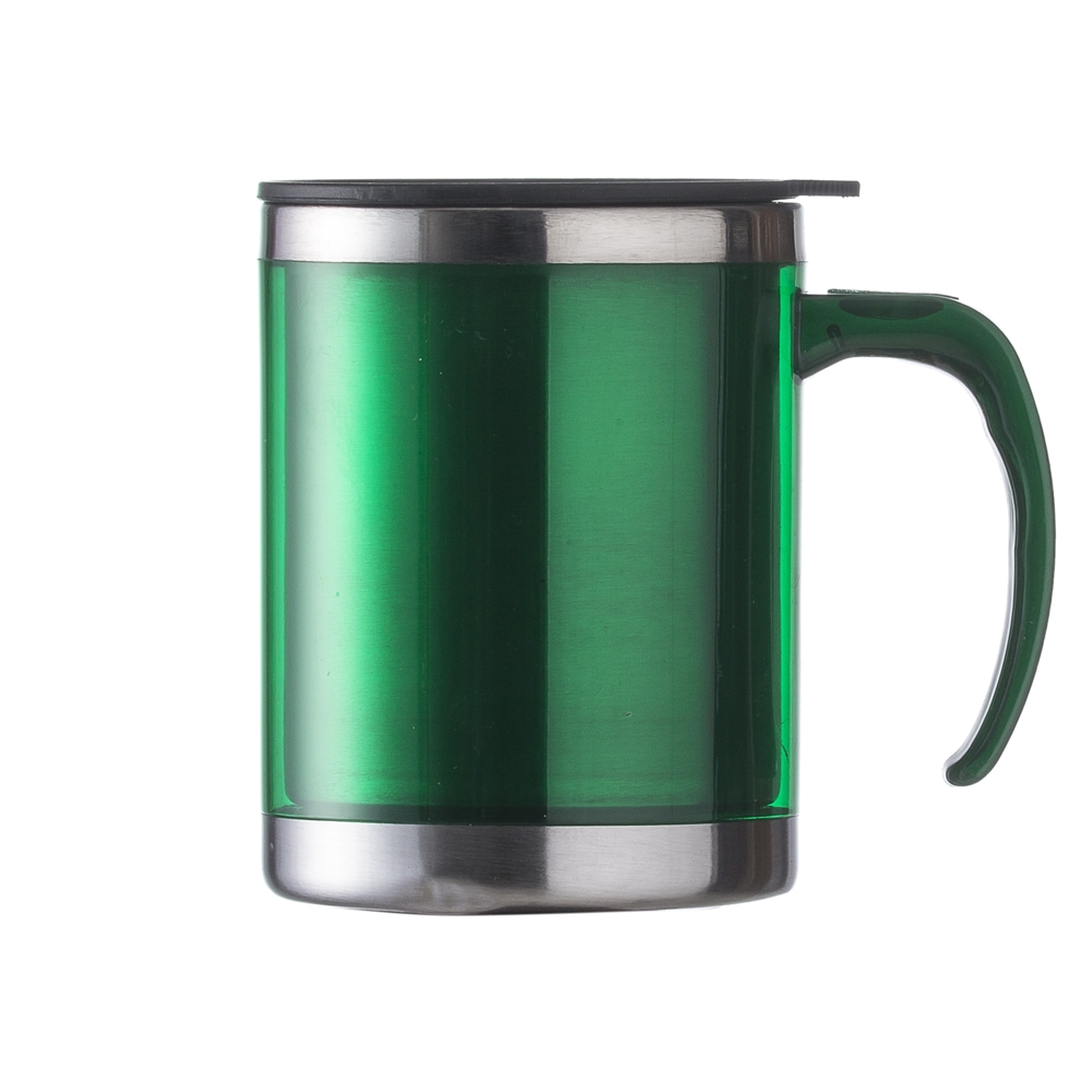CANECA ACRÍLICA 400 ML COM TAMPA SPX-06520-VD NA COR VERDE