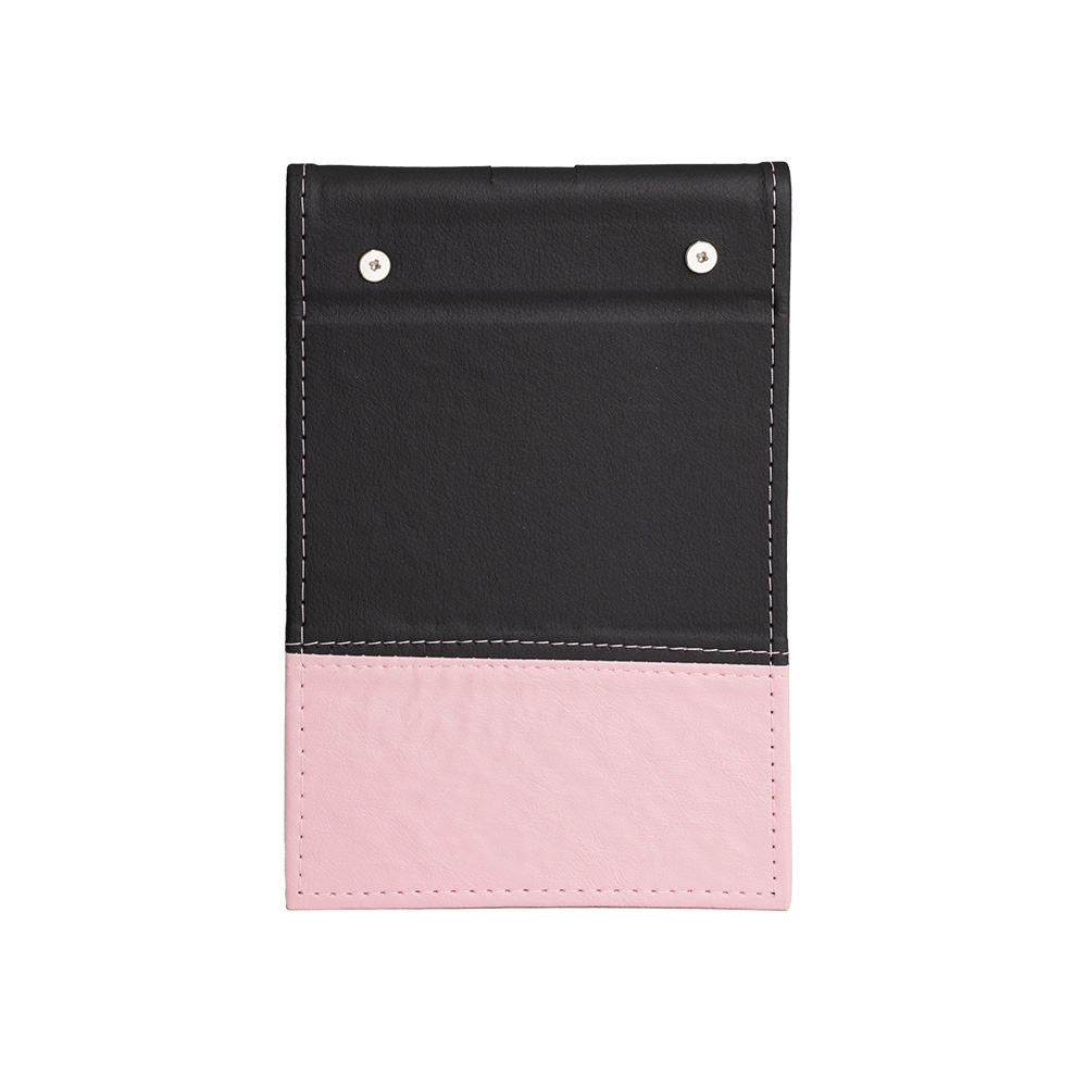 BLOCO DE ANOTAÇÕES EM COURO SINTÉTICO E PORTA CANETA SPX-P@14911-ROS NA COR ROSA