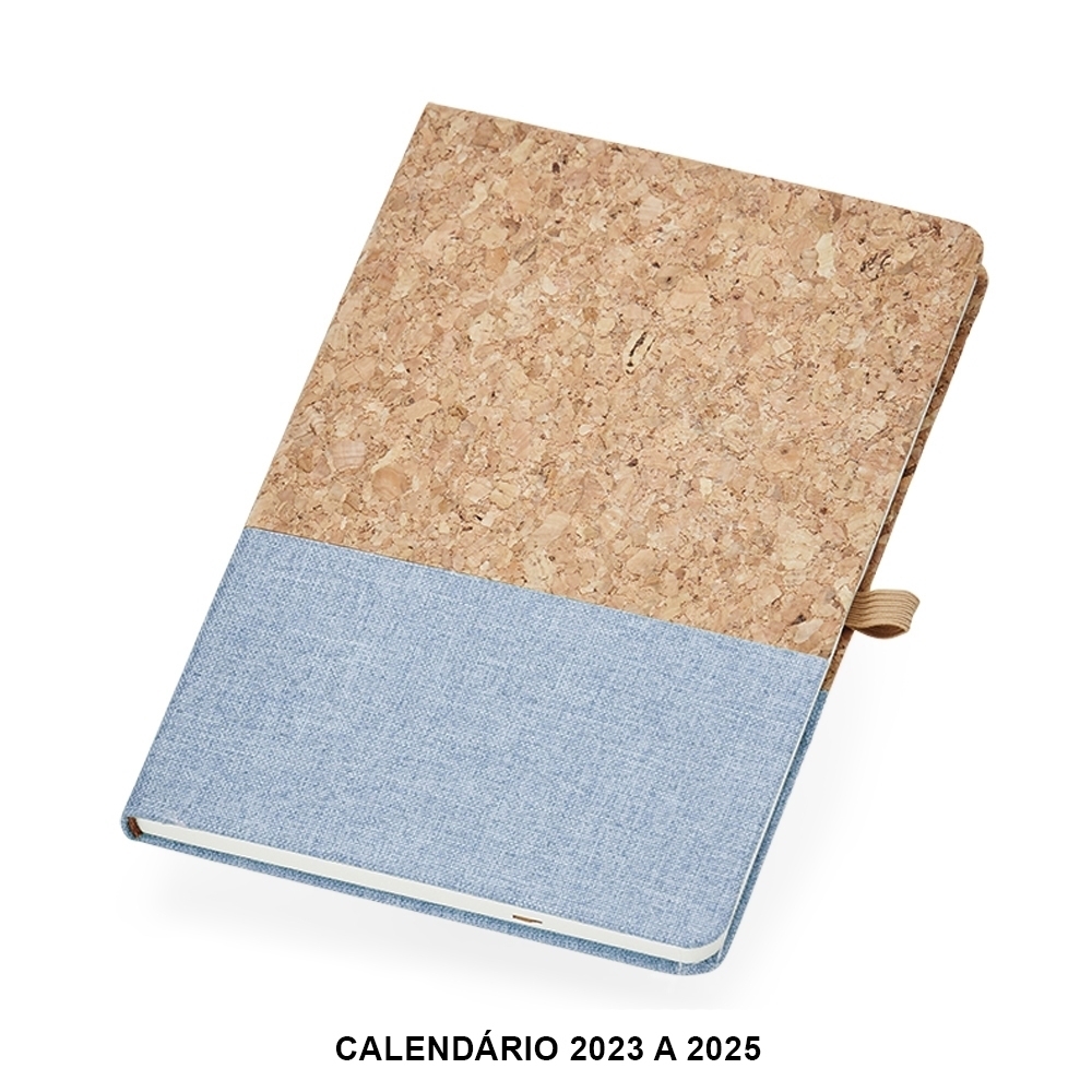 CADERNETA A5 CORTIÇA SPX-18112-AZU NA COR BEGE