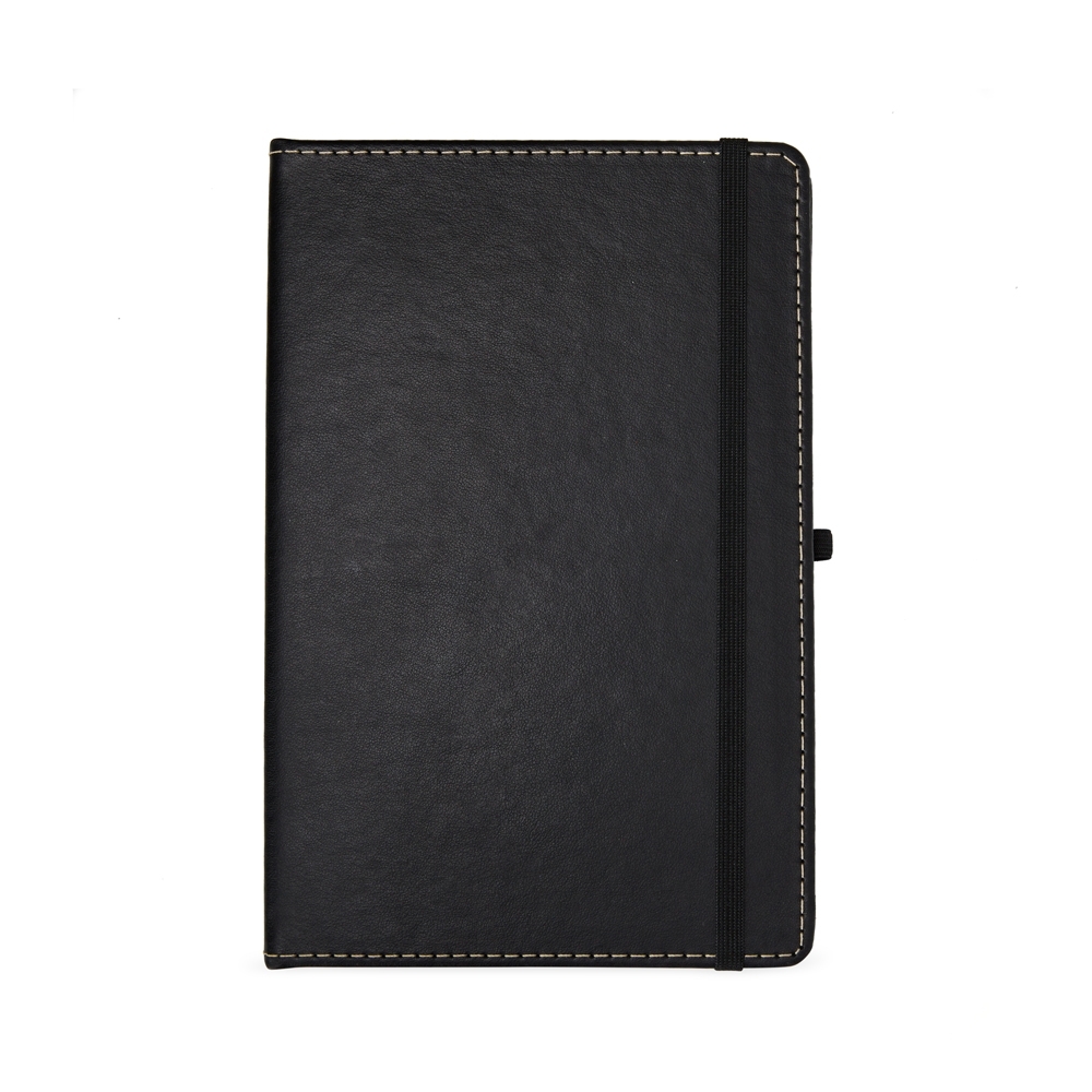 CADERNETA EM COURO SINTÉTICO SPX-14885-PRE NA COR PRETO