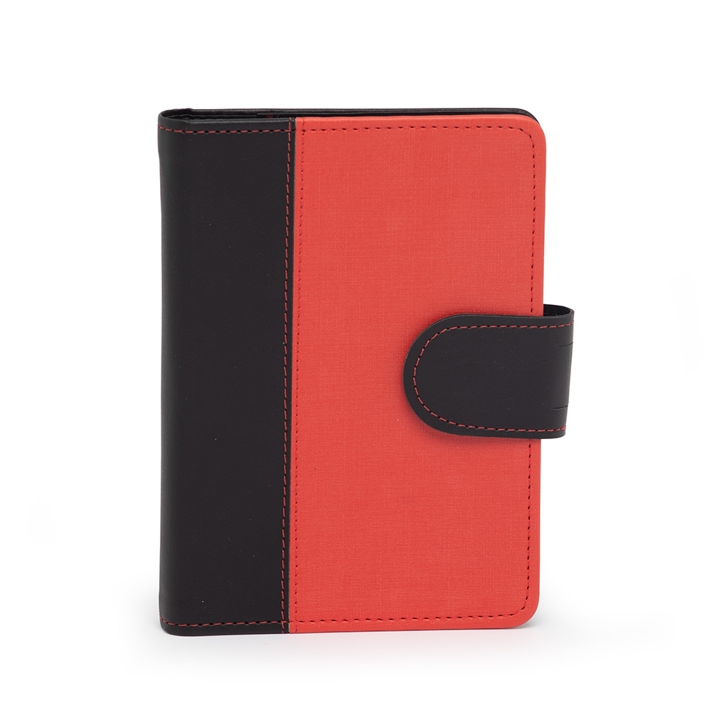 CADERNETA EM COURO SINTÉTICO SPX-15063-PRE/VM NA COR PRETO