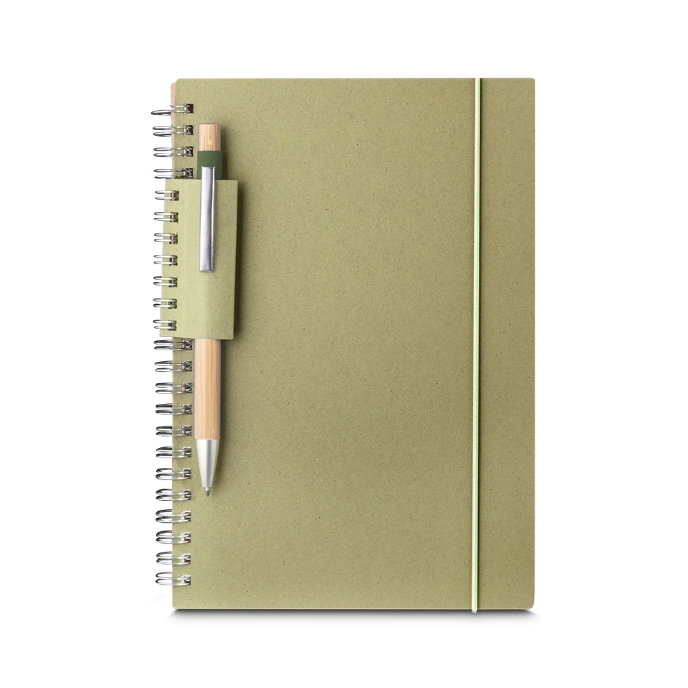 CADERNO A5 PAPEL RECICLADO SPX-15077-VD NA COR VERDE