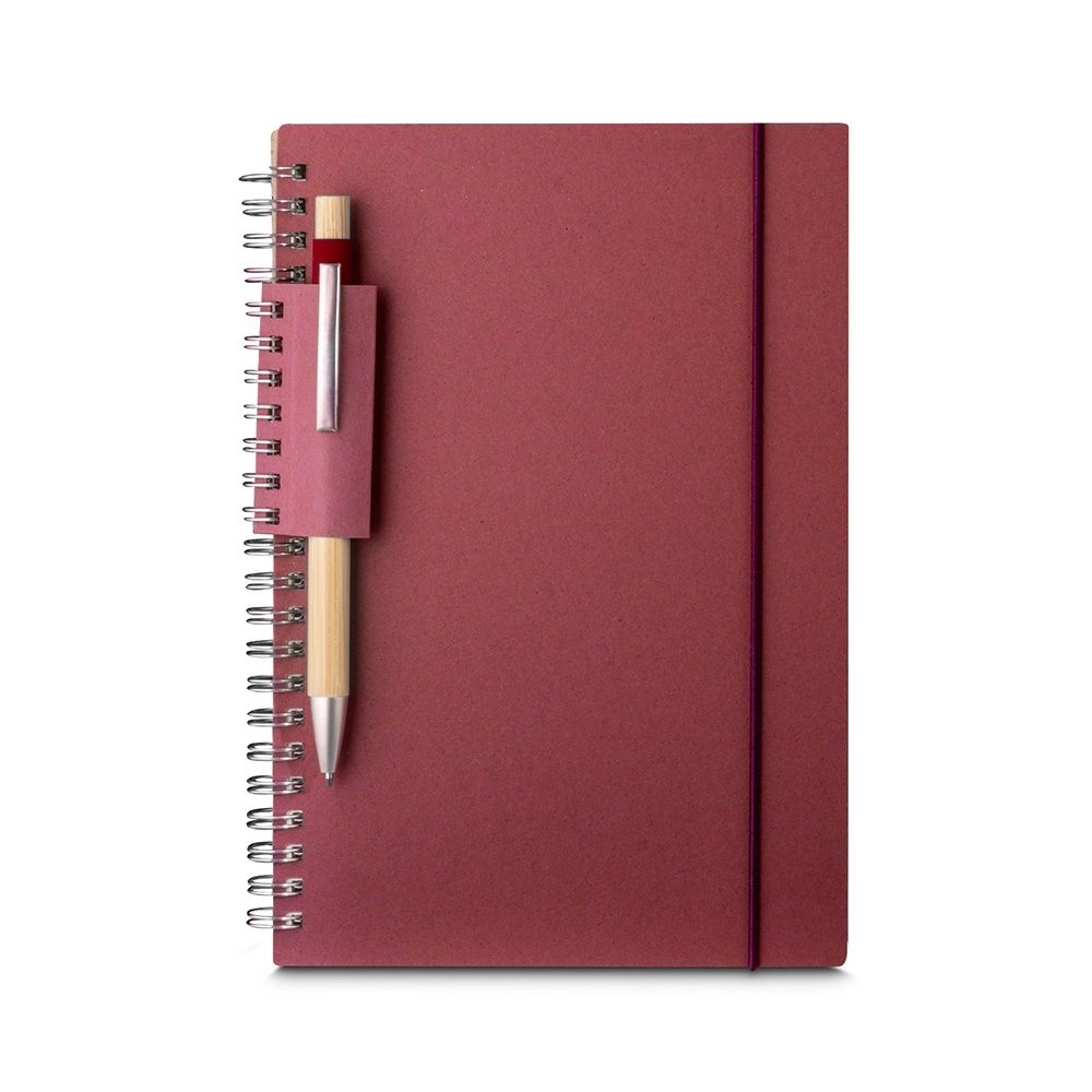CADERNO A5 PAPEL RECICLADO SPX-15077-VM NA COR VERMELHO