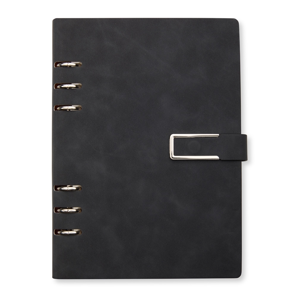CADERNO FICHÁRIO PU SPX-08203-PRE NA COR PRETO