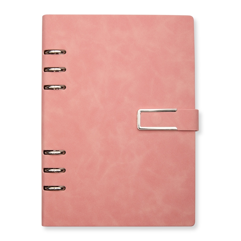 CADERNO FICHÁRIO PU SPX-08203-ROS NA COR ROSA