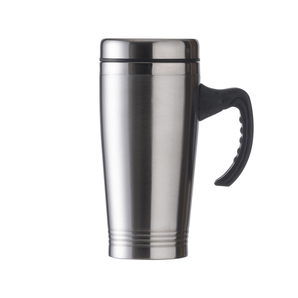 CANECA 450ML INOX C/ TAMPA SPX-05828-INO NA COR INOX
