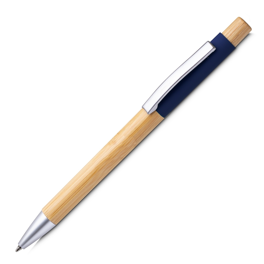 CANETA ALUMÍNIO E BAMBU SPX-15084-AZU NA COR AZUL