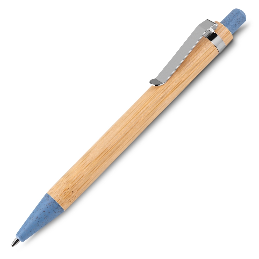 CANETA BAMBU C/ ESTOJO PAPEL SPX-14671-AZU NA COR MADEIRA