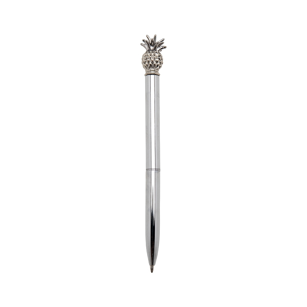 CANETA METAL ABACAXI SPX-14654-PRA NA COR PRATA