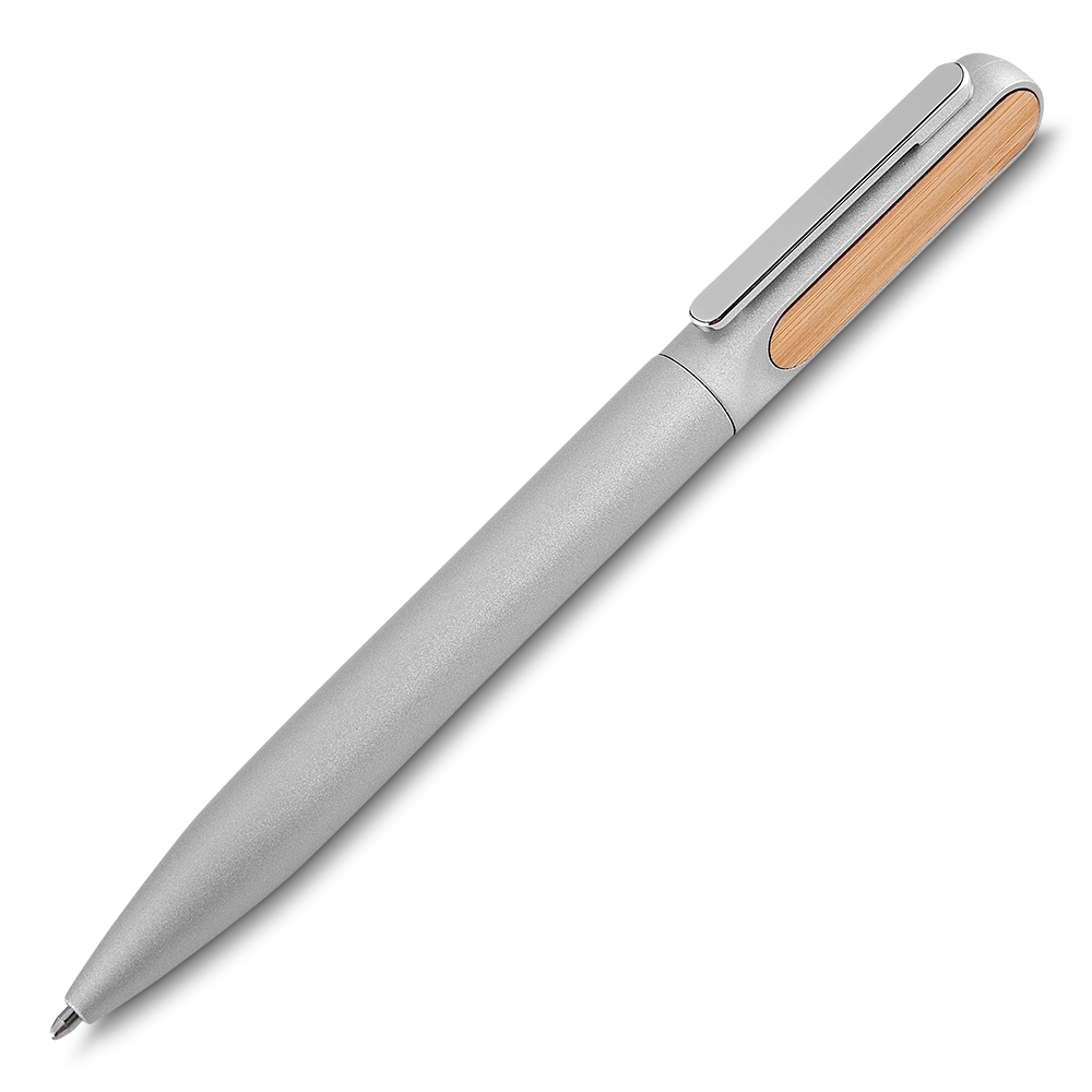 CANETA METAL DET. BAMBU C/ ESTOJO SPX-14675-PRA NA COR PRATA
