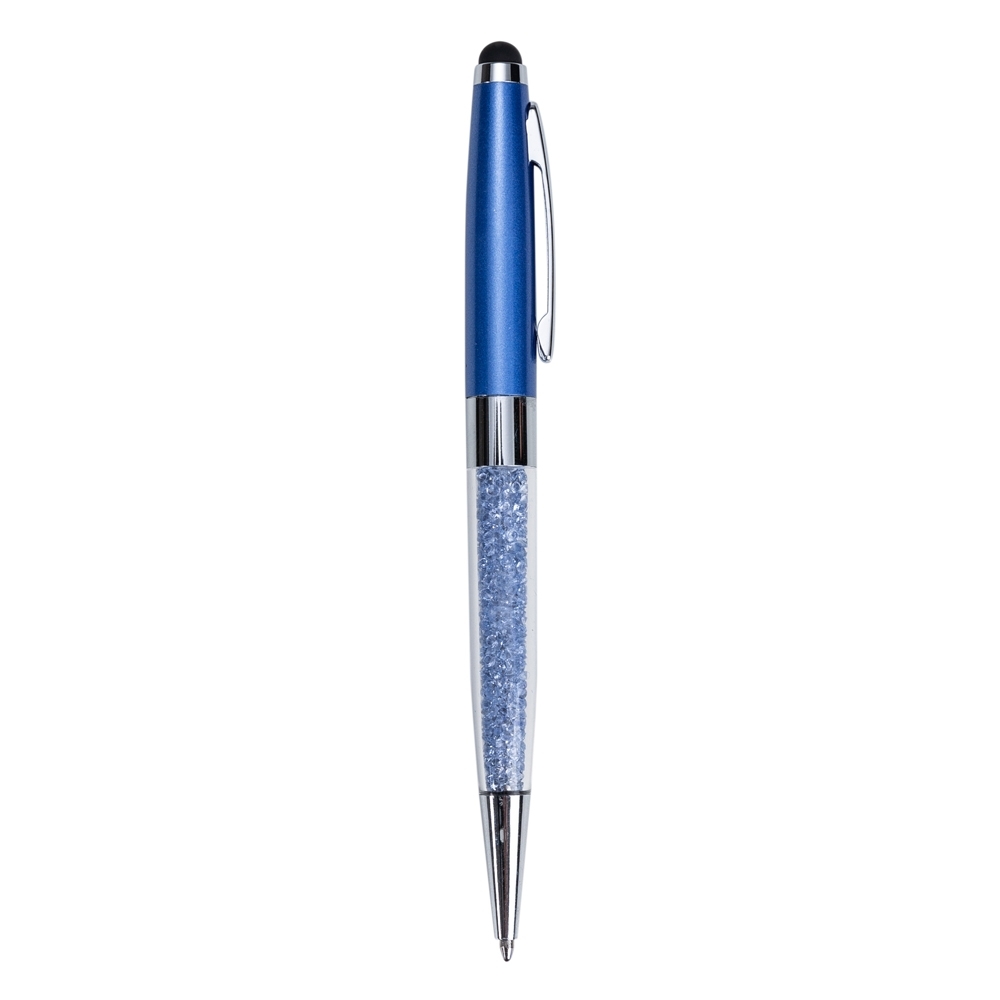 CANETA METAL C/ CRISTAIS TOUCH SPX-13991-AZU NA COR AZUL