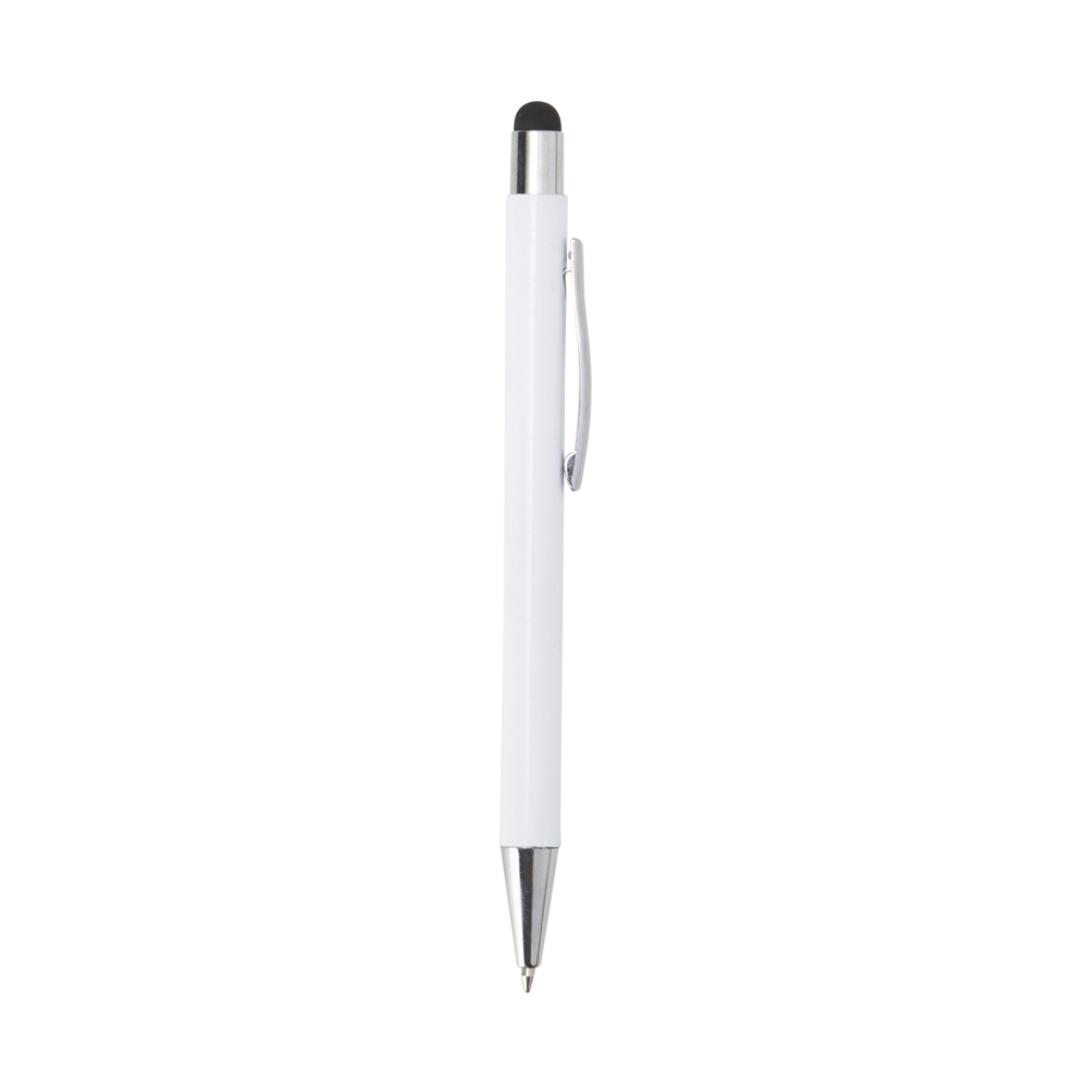 CANETA METAL TOUCH SPX-14857-BCO/PRE NA COR BRANCO