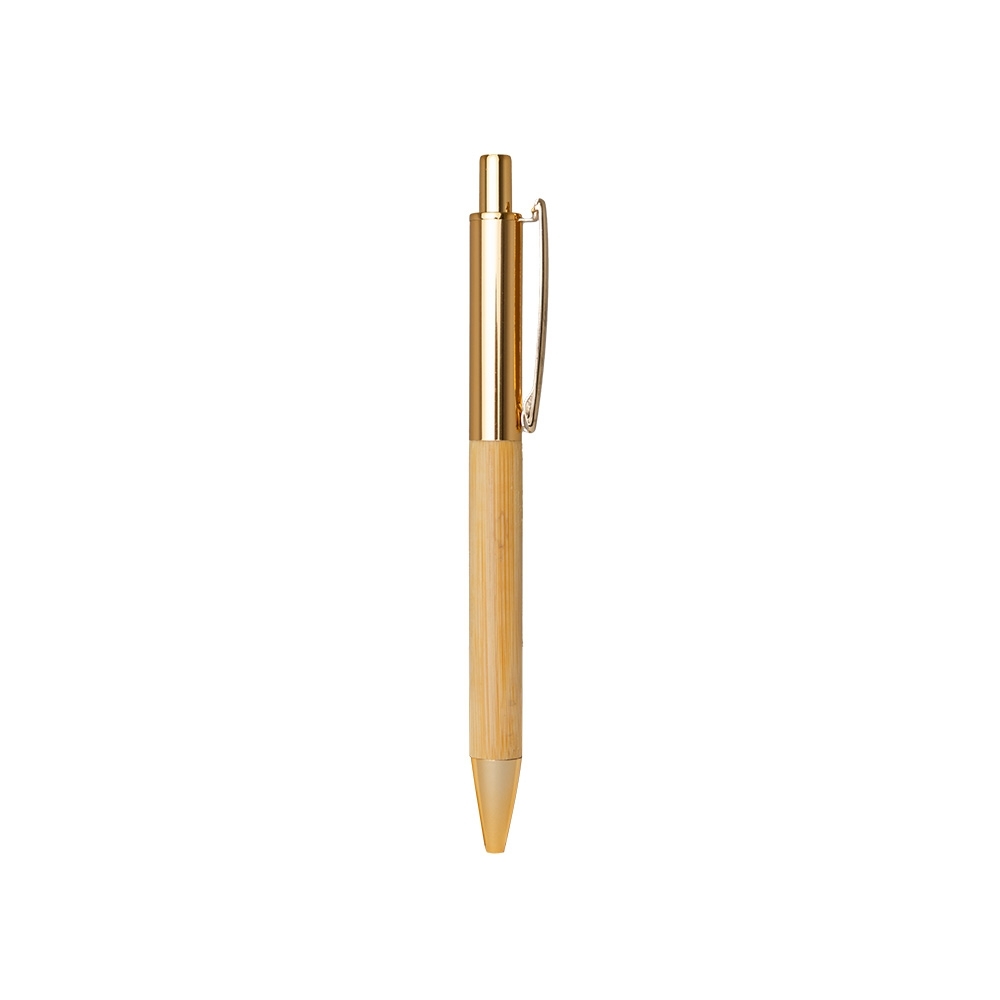 CANETA METAL E BAMBU SPX-15059-DOU NA COR DOURADO