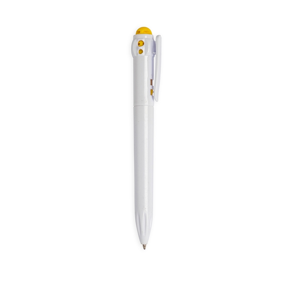 CANETA PLÁSTICA SPX-15196C-BCO/AMA NA COR BRANCO