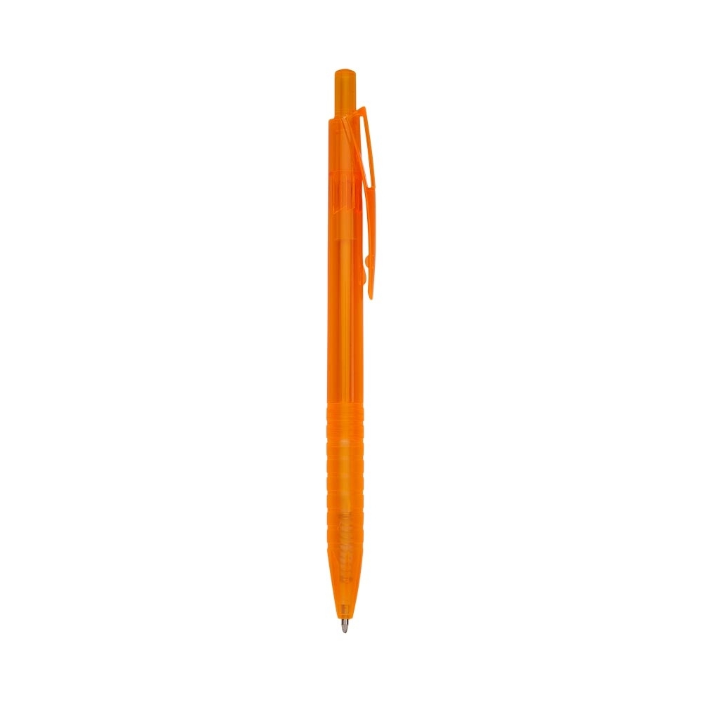 CANETA PLÁSTICA TRANSLUCIDA SPX-00401T-LAR NA COR LARANJA