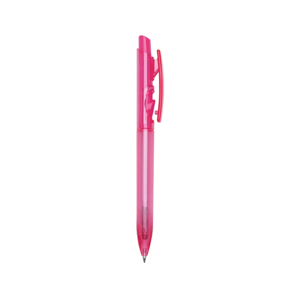 CANETA PLÁSTICA FLUORESCENTE SPX-01097F-RSC NA COR BRANCO