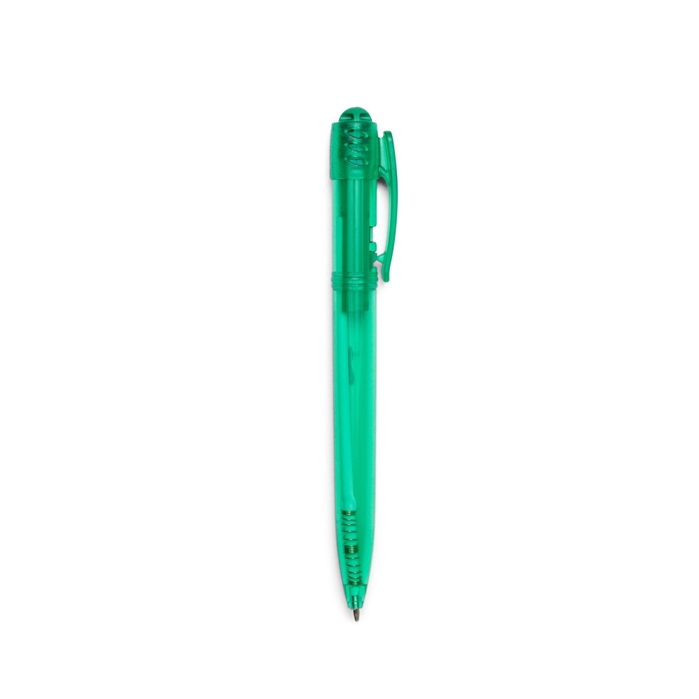 CANETA PLASTICA TRANSLUCIDA SPX-1089T-VD NA COR VERDE