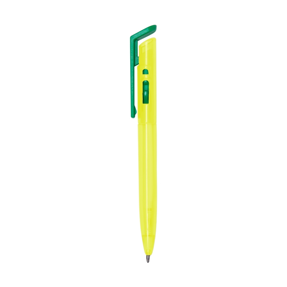 CANETA PLÁSTICA SPX-01098L-AMA/VD NA COR AMARELO