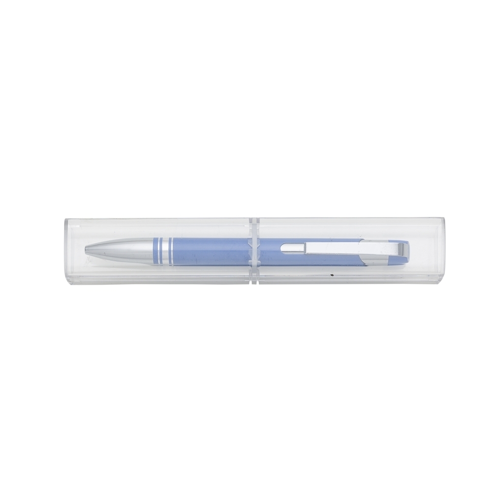 CANETA SEMI - METAL C/ TUBINHO ACRILICO  SPX-12653-AZU NA COR AZUL