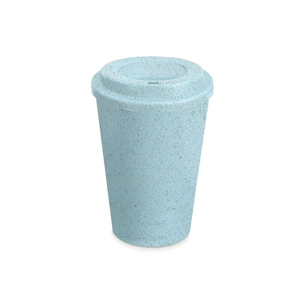 COPO FIBRA DE ARROZ C/ TAMPA 450ML SPX-14916B-AZU NA COR AZUL