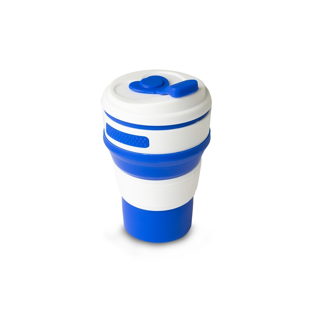 COPO RETRÁTIL DE SILICONE 350ML SPX-15062-BCO/AZU NA COR BRANCO