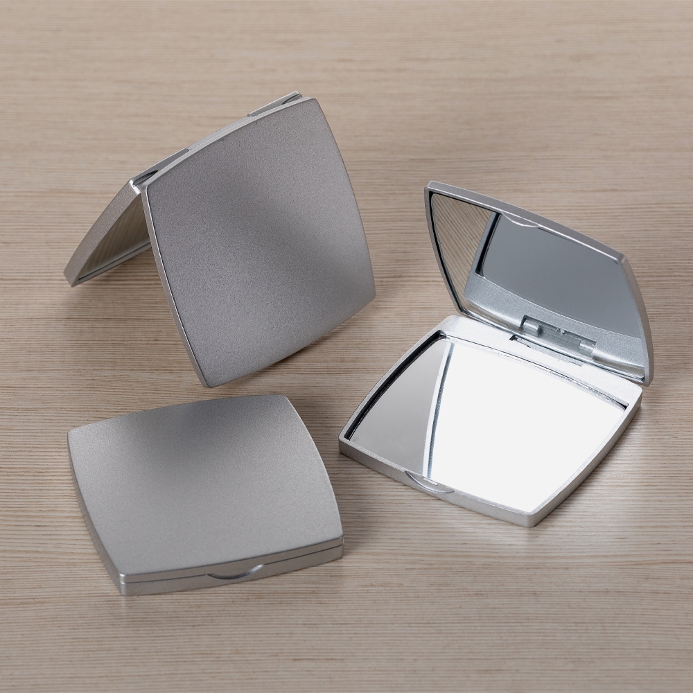 ESPELHO DUPLO SEM AUMENTO PLÁSTICO SPX-18607-PRA NA COR PRATA