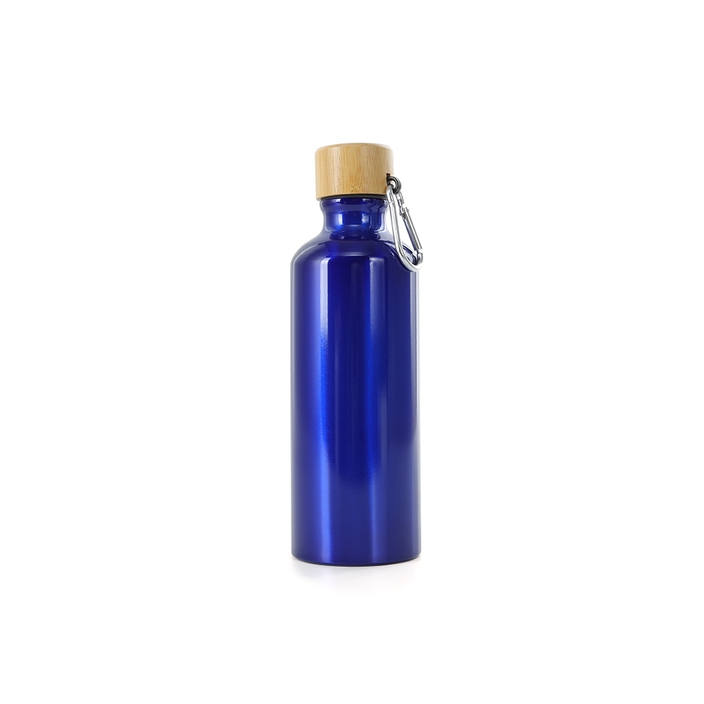 GARRAFA ALUMÍNIO 500ML TAMPA BAMBU SPX-06018-AZU NA COR AZUL