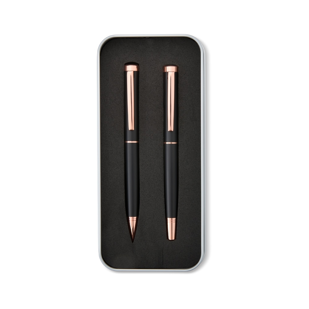 KIT CANETA ESFEROGRÁFICA E ROLLER SPX-08162-PRE/BRO NA COR PRETO