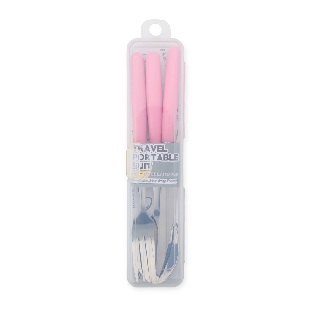 KIT TALHERES 3 PEÇAS SPX-18860-ROS NA COR ROSA