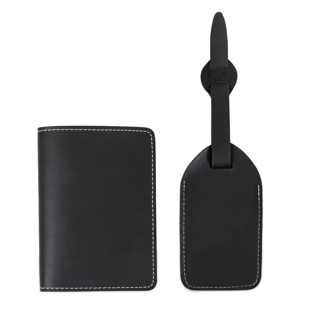 KIT VIAGEM P. PASSAPORT + TAG  SPX-13828-PRE NA COR PRETO