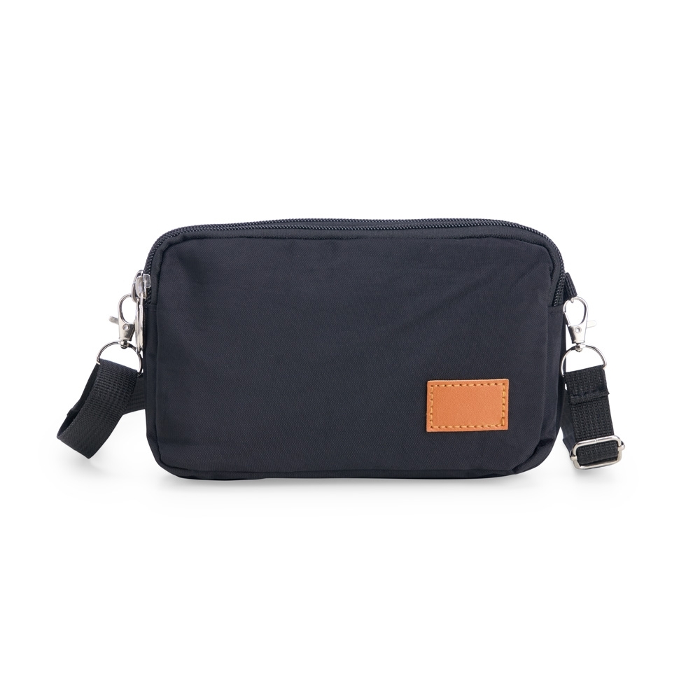 MINI BOLSA TRANSVERSAL DE NYLON SPX-P@01229-PRE NA COR PRETO