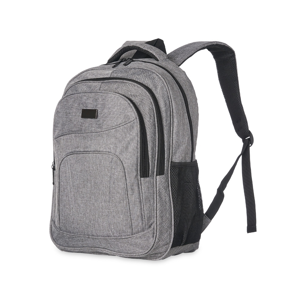 MOCHILA C/ PLAQUINHA SPX-18373 NA COR PRATA