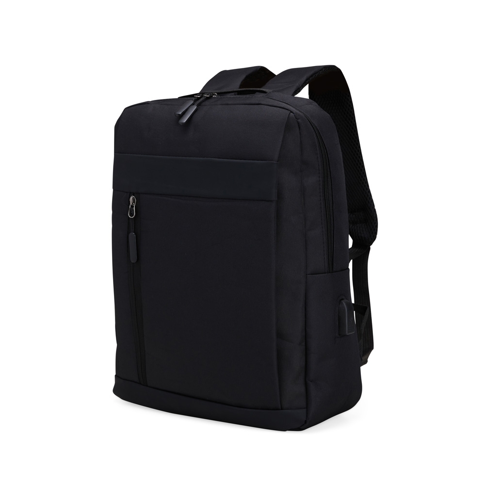 MOCHILA DE NYLON USB 21L SPX-01325C-PRE NA COR PRETO