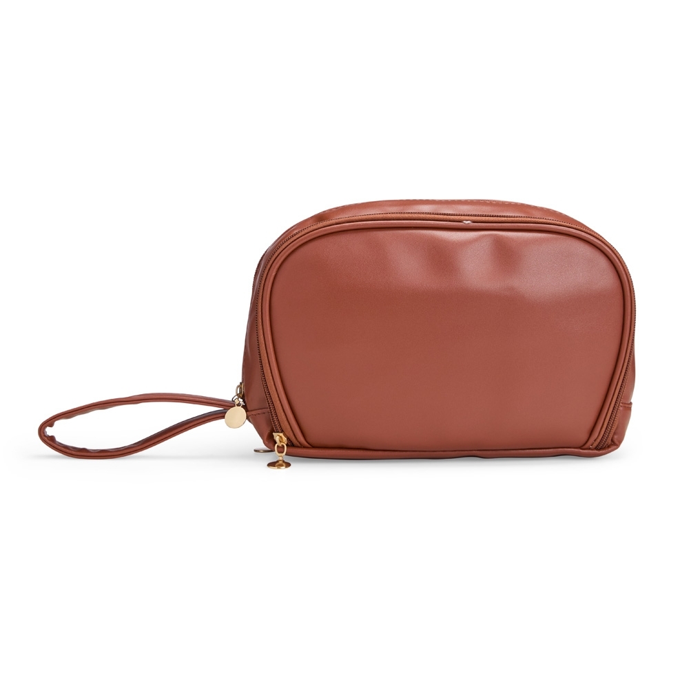 NÉCESSAIRE DE COURO SINTÉTICO SPX-18901-MAR NA COR MARROM