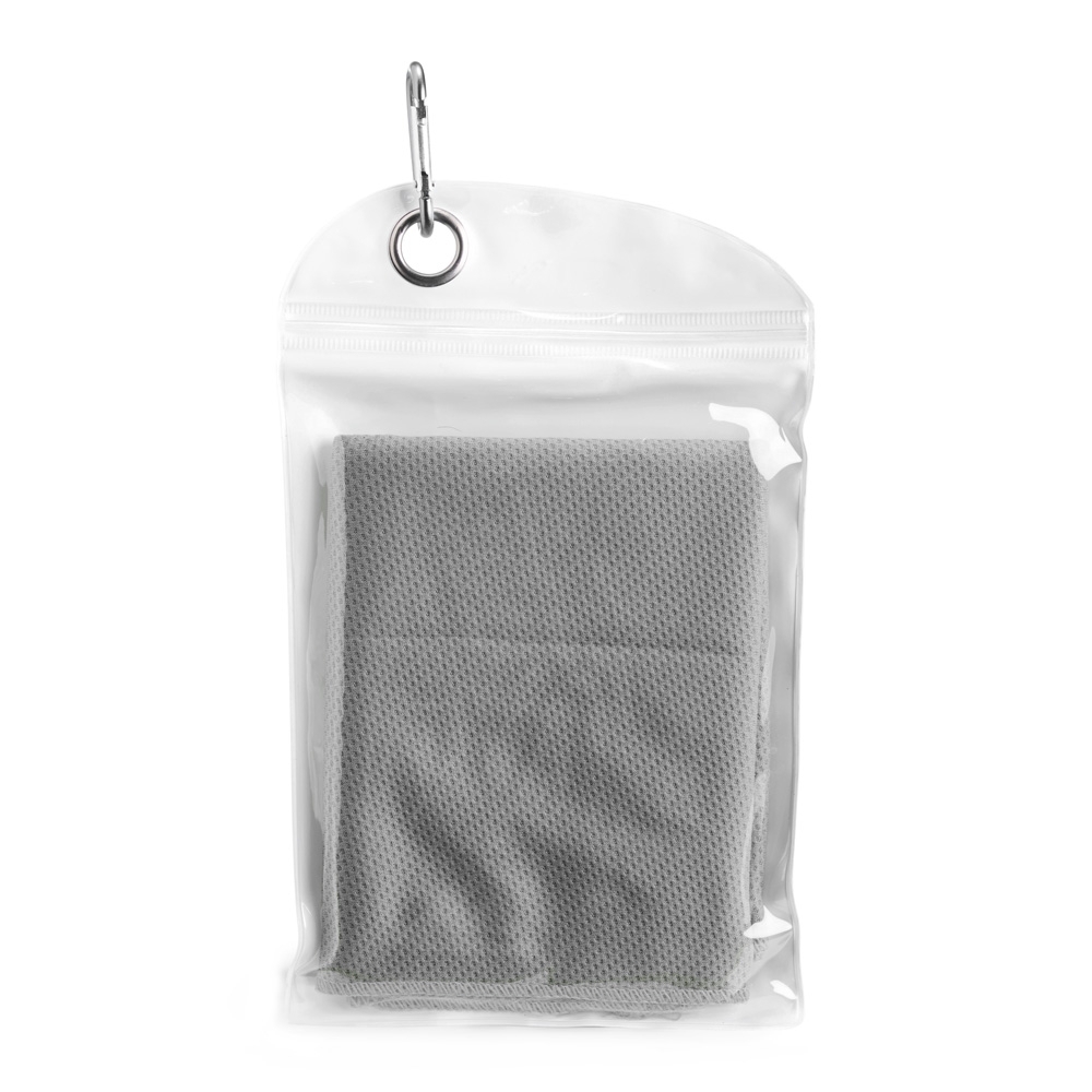 TOALHA ESPORTIVA REFRESCANTE DE ELASTANO SPX-08226-CIN NA COR CINZA