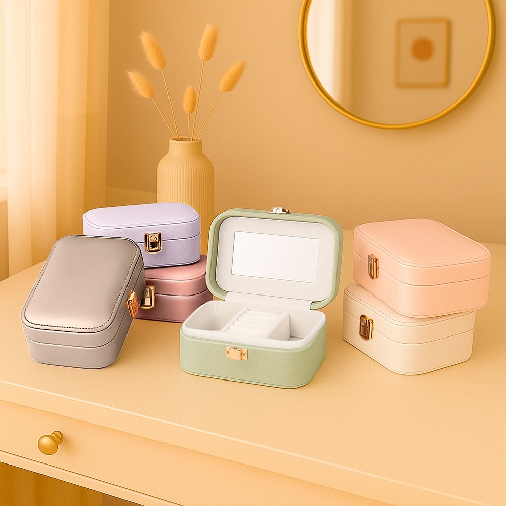 PORTA-JOIAS COM ESPELHO SPX-09117-RSC NA COR ROSA