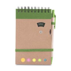 BLOCO DE ANOTAÇÕES KRAFT COM CANETA SPX-15366-VD NA COR VERDE