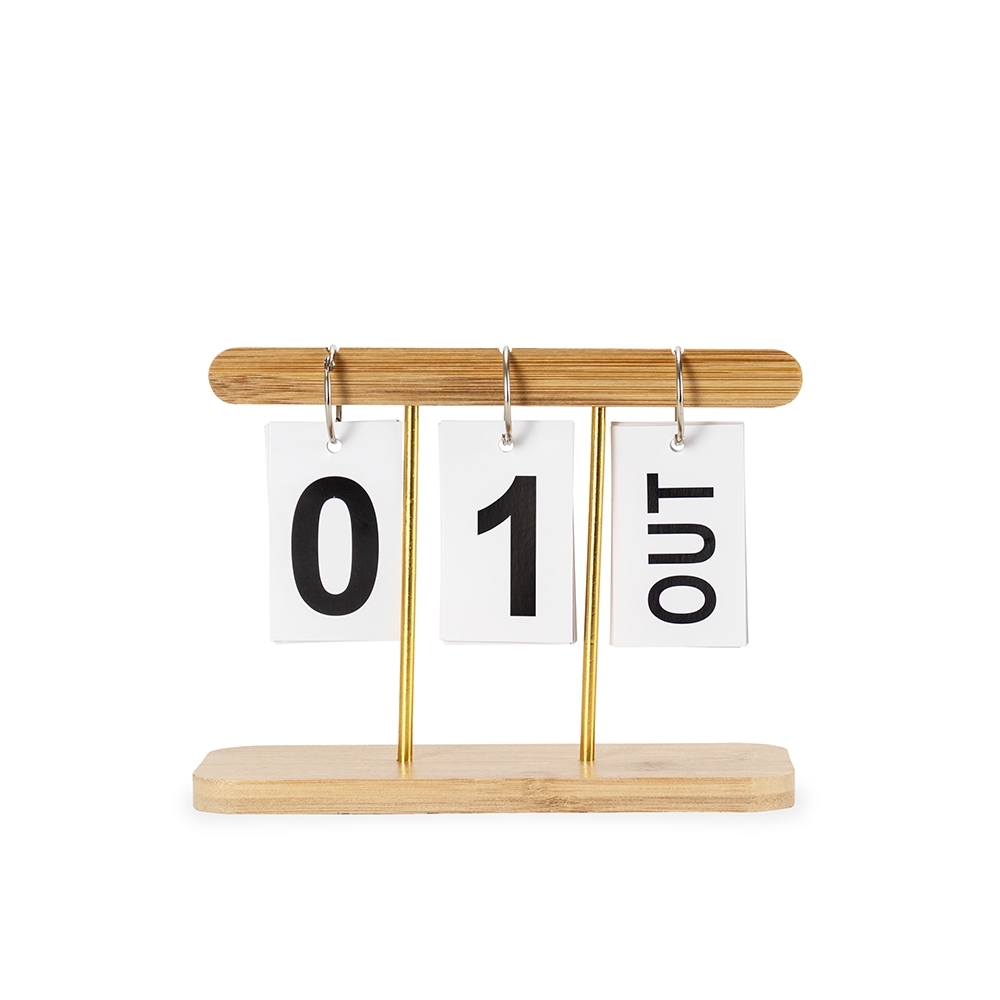 CALENDÁRIO PERMANENTE BAMBU SPX-19027-MAD NA COR MADEIRA