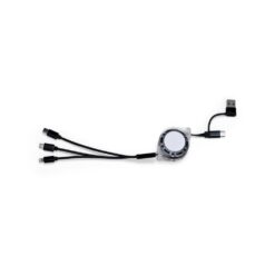 CABO USB RETRÁTIL 3 EM 1 SPX-09287-PRE NA COR PRETO
