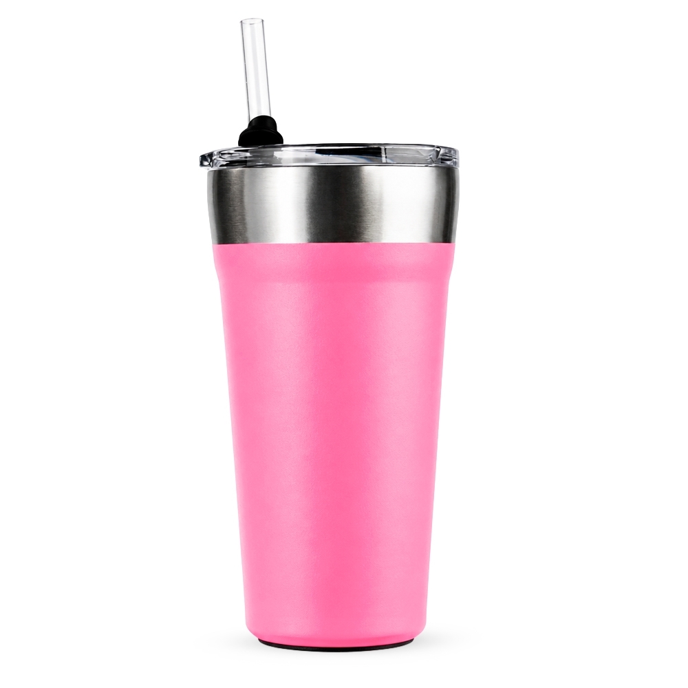 COPO TÉRMICO COM CANUDO 550ML SPX-P@18655-ROS NA COR ROSA