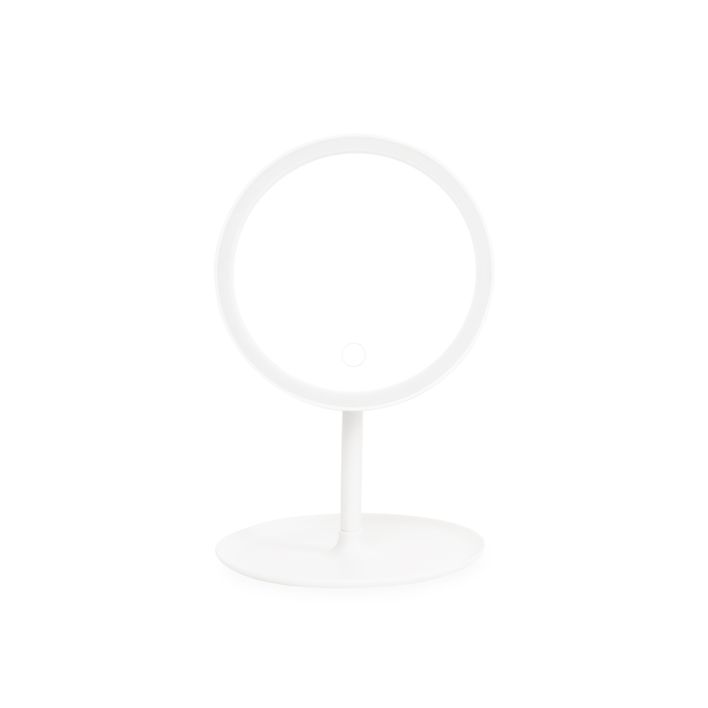 ESPELHO DE MESA PLÁSTICO COM LED SPX-18981A-BCO NA COR BRANCO